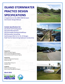 ISLAND STORMWATER PRACTICE DESIGN SPECIFICATIONS a Supplement to the 2006 CNMI & Guam Stormwater Design Manual