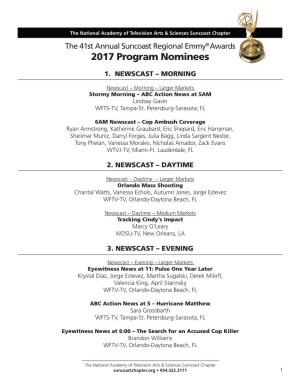 2017 Program Nominees