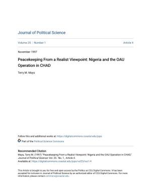 Peacekeeping from a Realist Viewpoint: Nigeria and the OAU Operation in CHAD