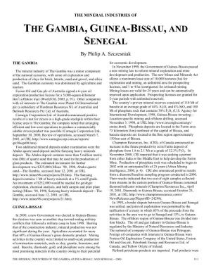 The Mineral Industry of the Gambia, Guinea-Bissau, and Senegal