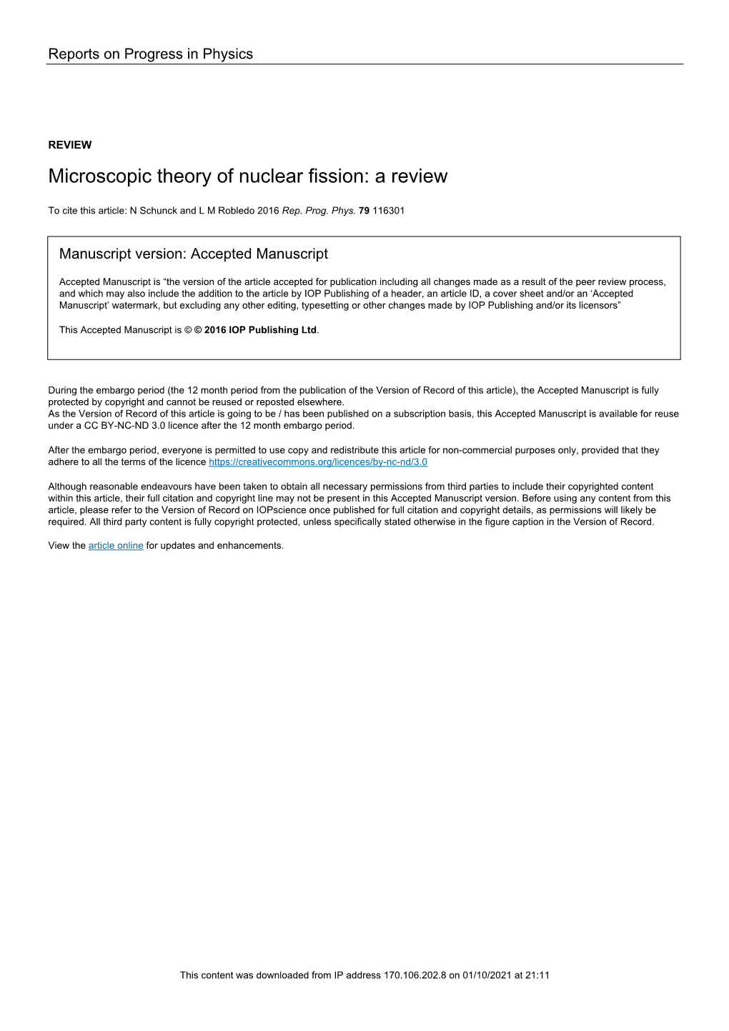 Microscopic Theory of Nuclear Fission: a Review