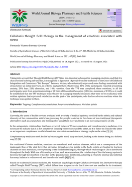Callahan's Thought Field Therapy in the Management of Emotions