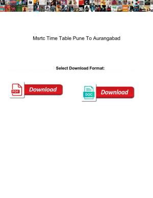Msrtc Time Table Pune to Aurangabad