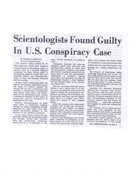 Scientologists Found Guilty in U.S. Copspiracy Case