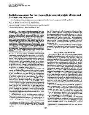 Radioimmunoassay for the Vitamin K-Dependent Protein of Bone and Its