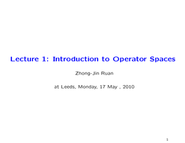 Introduction to Operator Spaces