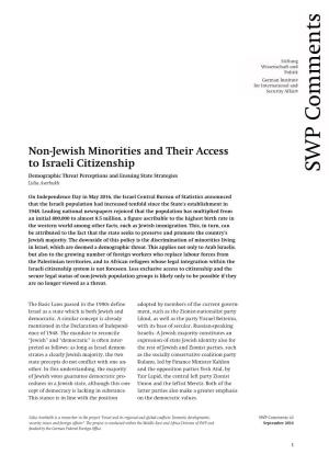 Non-Jewish Minorities and Their Access to Israeli Citizenship. Demographic Threat Perceptions and Ensuing State Strategies