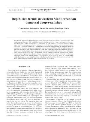 Depth-Size Trends in Western Mediterranean Demersal Deep-Sea Fishes