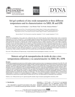 Sol-Gel Synthesis of Zinc Oxide Nanoparticle at Three Different Temperatures and Its Characterization Via XRD, IR and EPR