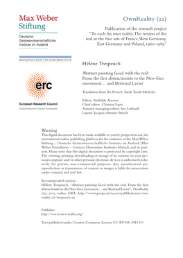 Ownreality ( ) Publication of the Research Project “To Each His Own Reality