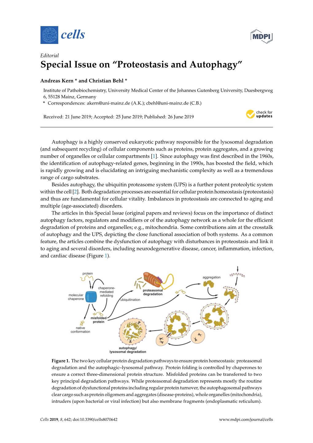 Proteostasis and Autophagy”