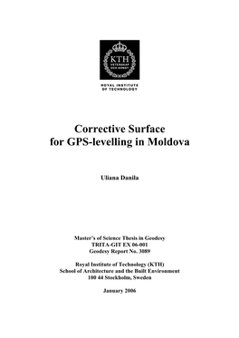 Corrective Surface for GPS-Levelling in Moldova