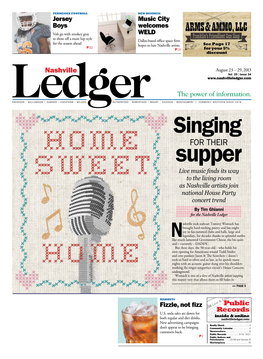FOR THEIR Live Music Finds Its Way to the Living Room As Nashville Artists Join National House Party Concert Trend by Tim Ghianni for the Nashville Ledger