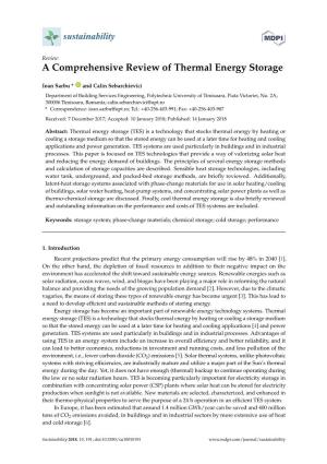 A Comprehensive Review of Thermal Energy Storage