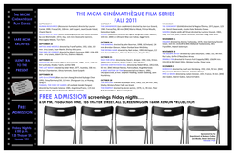 MCM Cinematheque Poster Fall2011.Pdf