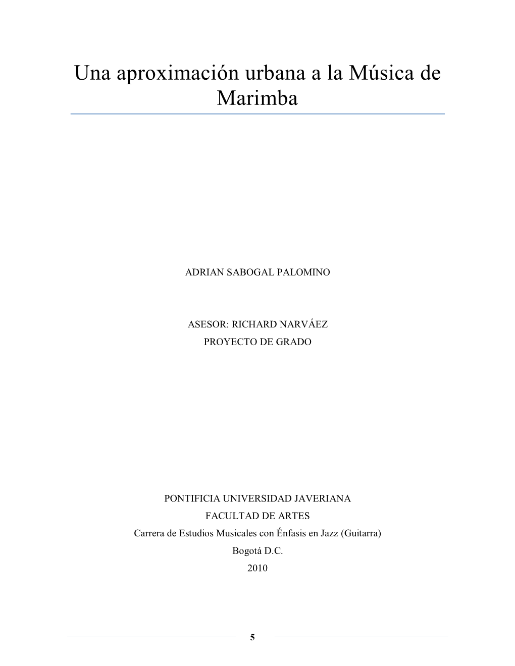 Una Aproximación Urbana a La Música De Marimba