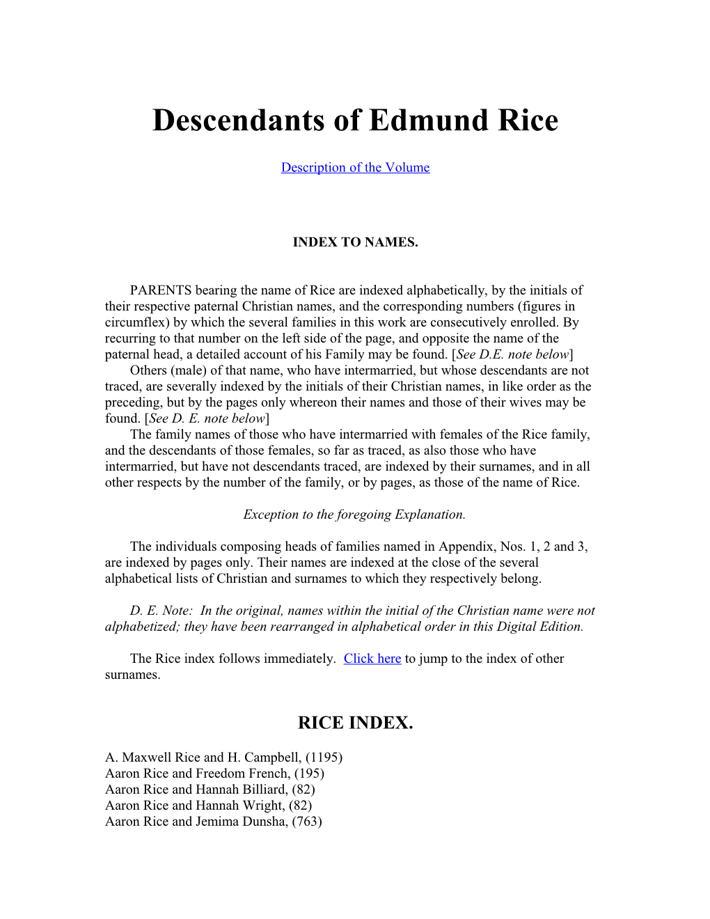 Descendants of Edmund Rice
