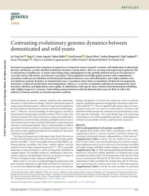 Contrasting Evolutionary Genome Dynamics Between Domesticated and Wild Yeasts