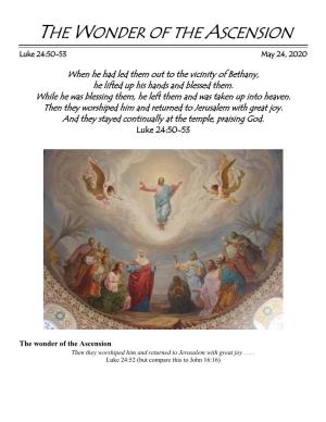 The Wonder of the Ascension Luke 24.50