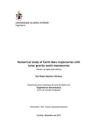 Numerical Study of Earth-Mars Trajectories with Lunar Gravity Assist Manoeuvres (Versão Corrigida Após Defesa)