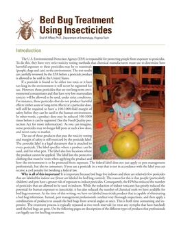 Bed Bug Treatment Using Insecticides Dini M