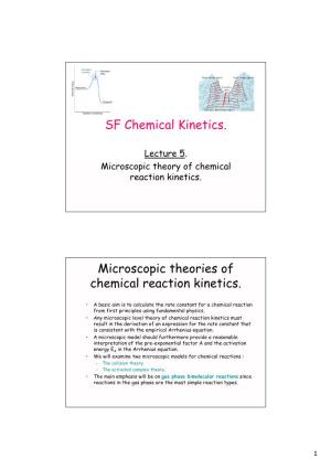 SF Chemical Kinetics. Microscopic Theories of Chemical Reaction Kinetics