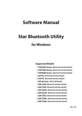 Star Bluetooth Utility for Windows Software Manual