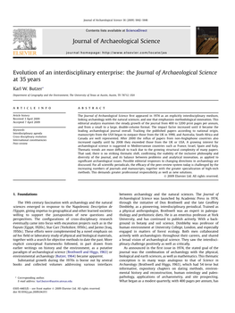 Evolution of an Interdisciplinary Enterprise: the Journal of Archaeological Science at 35 Years