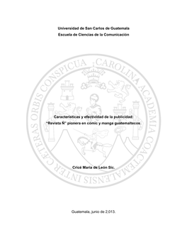 Universidad De San Carlos De Guatemala Escuela De Ciencias De La Comunicación