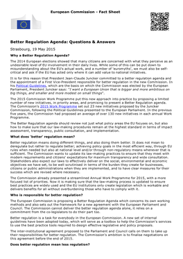 Better Regulation Agenda