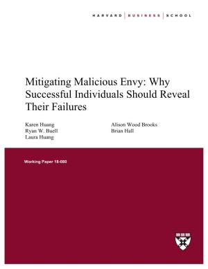 Mitigating Malicious Envy: Why Successful Individuals Should Reveal Their Failures