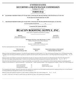 BEACON ROOFING SUPPLY, INC. (Exact Name of Registrant As Specified in Its Charter)