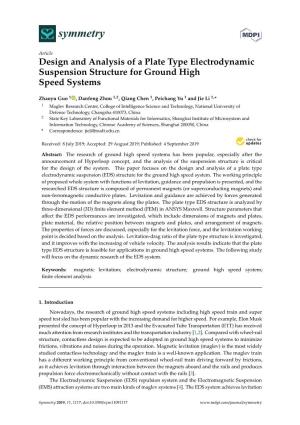 Design and Analysis of a Plate Type Electrodynamic Suspension Structure for Ground High Speed Systems