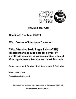 Attractive Toxic Sugar Baits (ATSB) for Mosquito Control: Past, Present