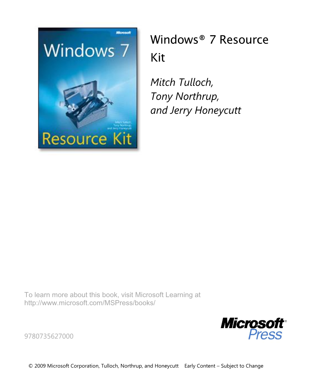 Windows® 7 Resource Kit