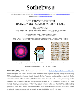 Sotheby's Press Release