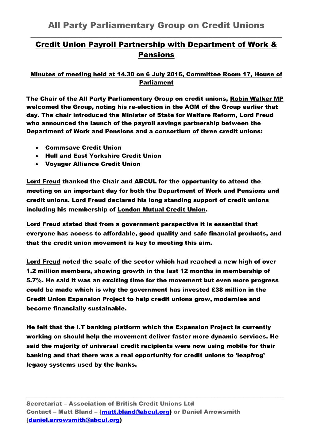 Minutes of Meeting Held 30/6/08, 3Pm in the Attlee Suite, Portcullis House