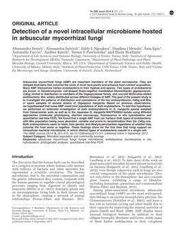 Detection of a Novel Intracellular Microbiome Hosted in Arbuscular Mycorrhizal Fungi