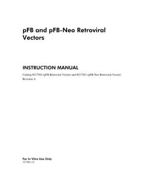 Manual: Pfb and Pfb-Neo Retroviral Vectors