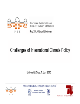 Challenges of International Climate Policy