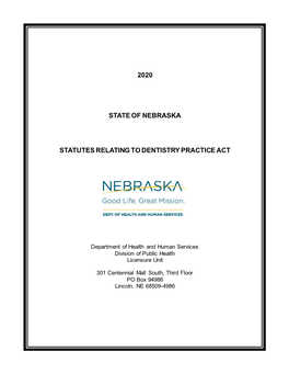 Statutes Relating to Dentistry Practice Act