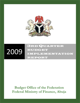 2009 Third Quarter Budget Implementation Report