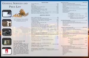 General Services and Price List