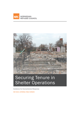 Securing Tenure in Shelter Operations