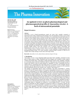 An Updated Review on Phyto-Pharmacological And
