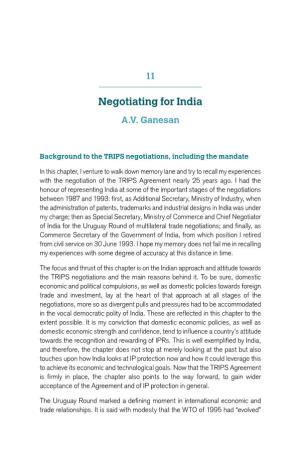 Negotiating for India A.V