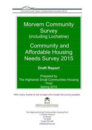 Community and Affordable Housing Needs Survey 2015
