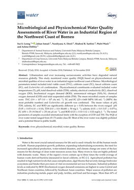 Microbiological and Physicochemical Water Quality Assessments of River Water in an Industrial Region of the Northwest Coast of Borneo