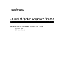 Globalization, Corporate Finance and the Cost of Capital