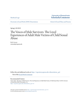 The Voices of Male Survivors: the Lived Experiences of Adult Male Victims of Child Sexual Abuse